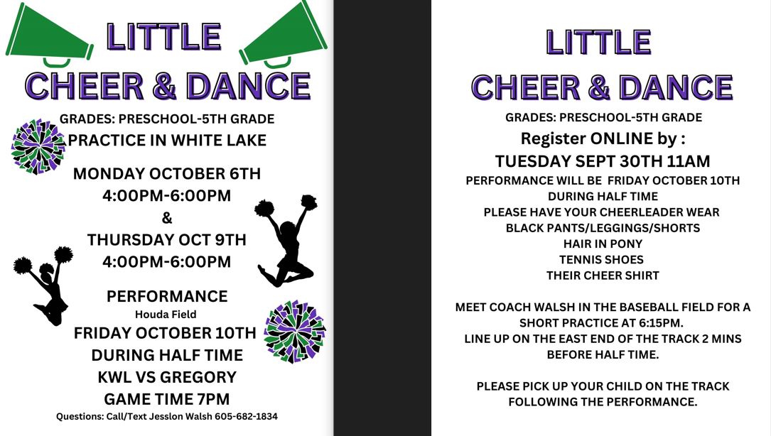 Little Cheer and Dance and Dance Sign Up
